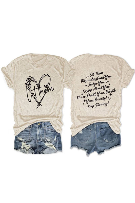 CWTTS1559_SUMMER NEW LETTER HEART PRINT CASUAL SHORT SLEEVES