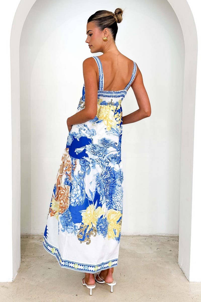 CWDHL1078_SUMMER HOLIDAY STYLE SUSPENDER DRESS