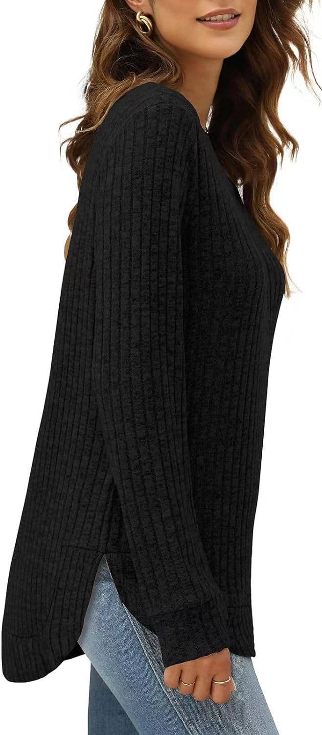 CWTTL1243_Crew Neck Pullover Casual Long Sleeve Top