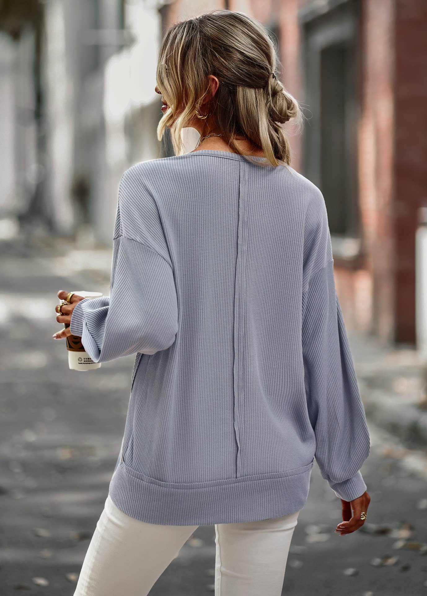 BAGGY SHORT FRONT LONG BACK SOLID COLOR T-SHIRT