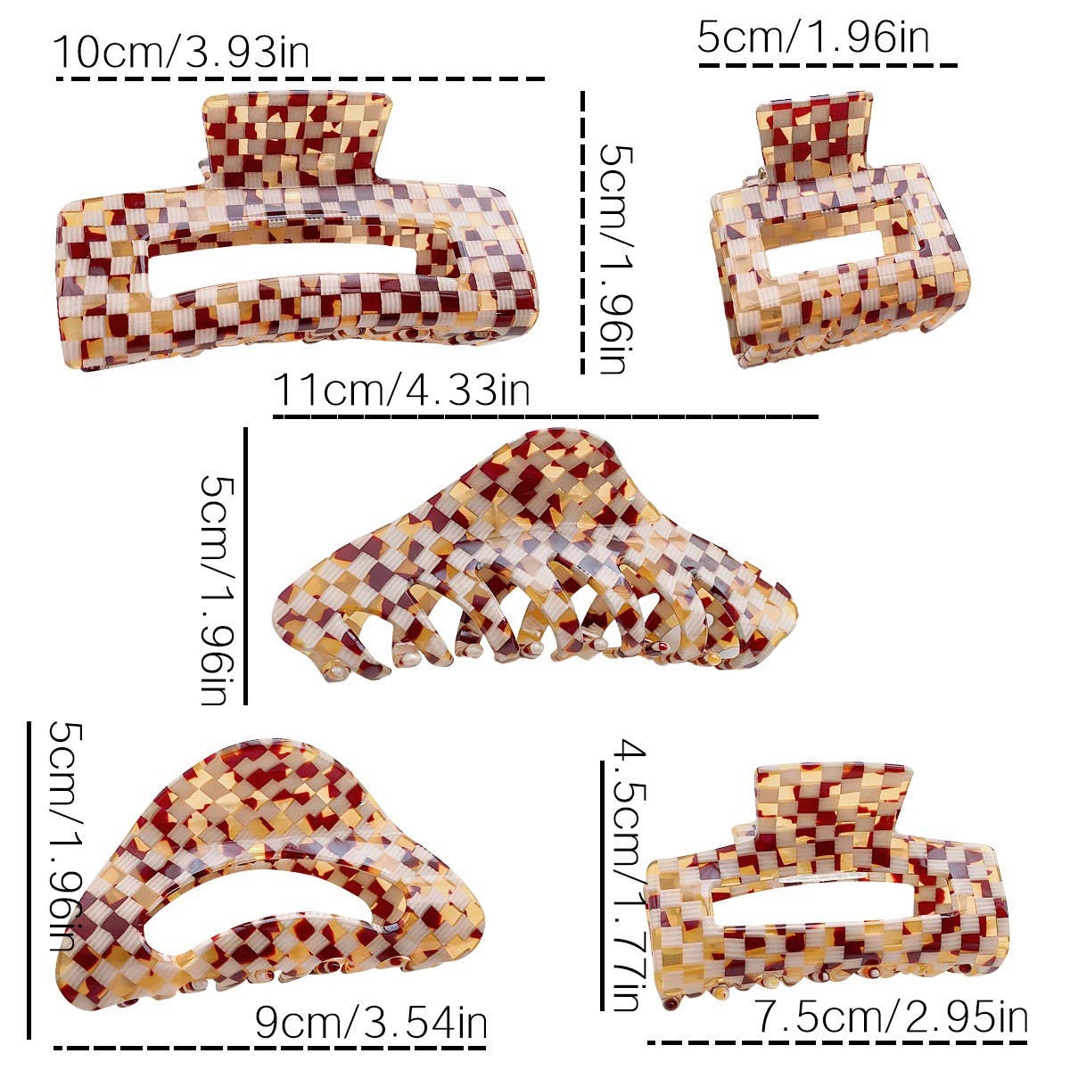 SIMPLE RETRO STYLE HOLLOW PLAID HAIR CLAW CLIP_CWAHA0736