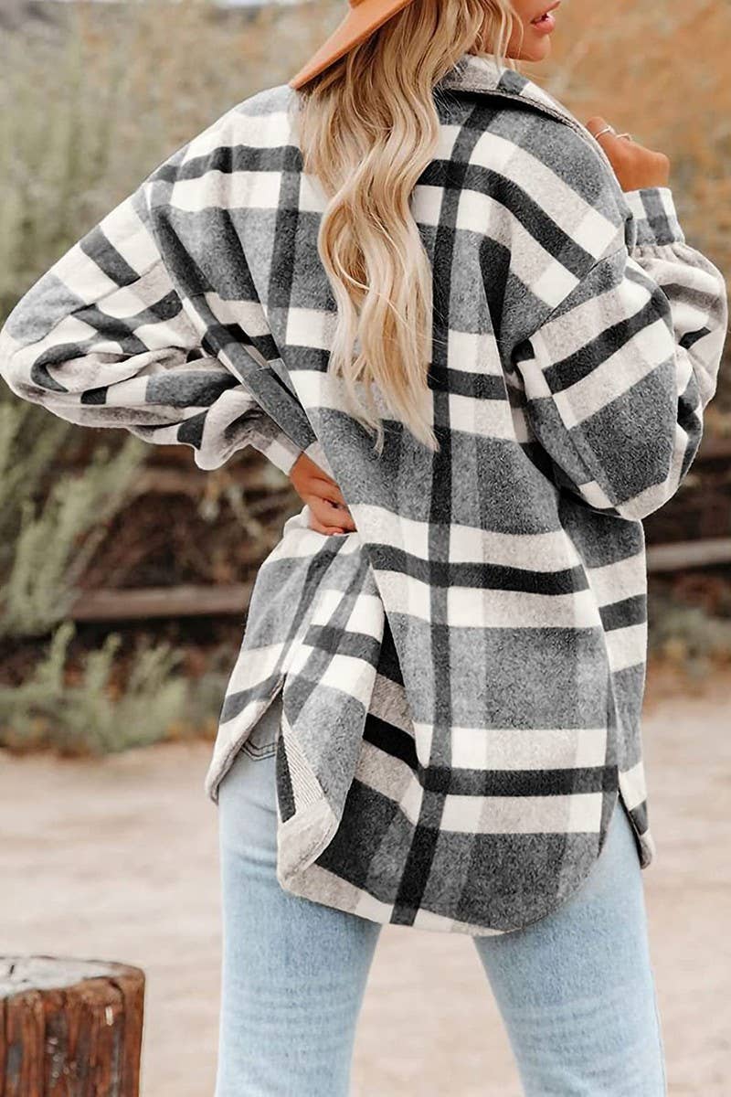 CWOCO0472_PLAID BUTTON FLANNEL SHIRT COAT