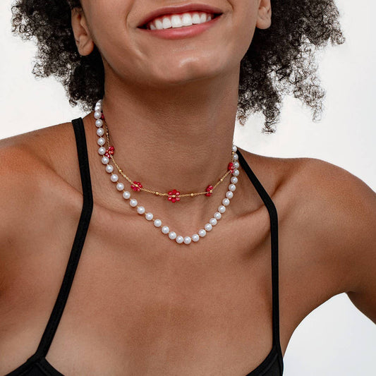 COLORFUL BEADED DOPAMINE CLAVICLE NECKLACE