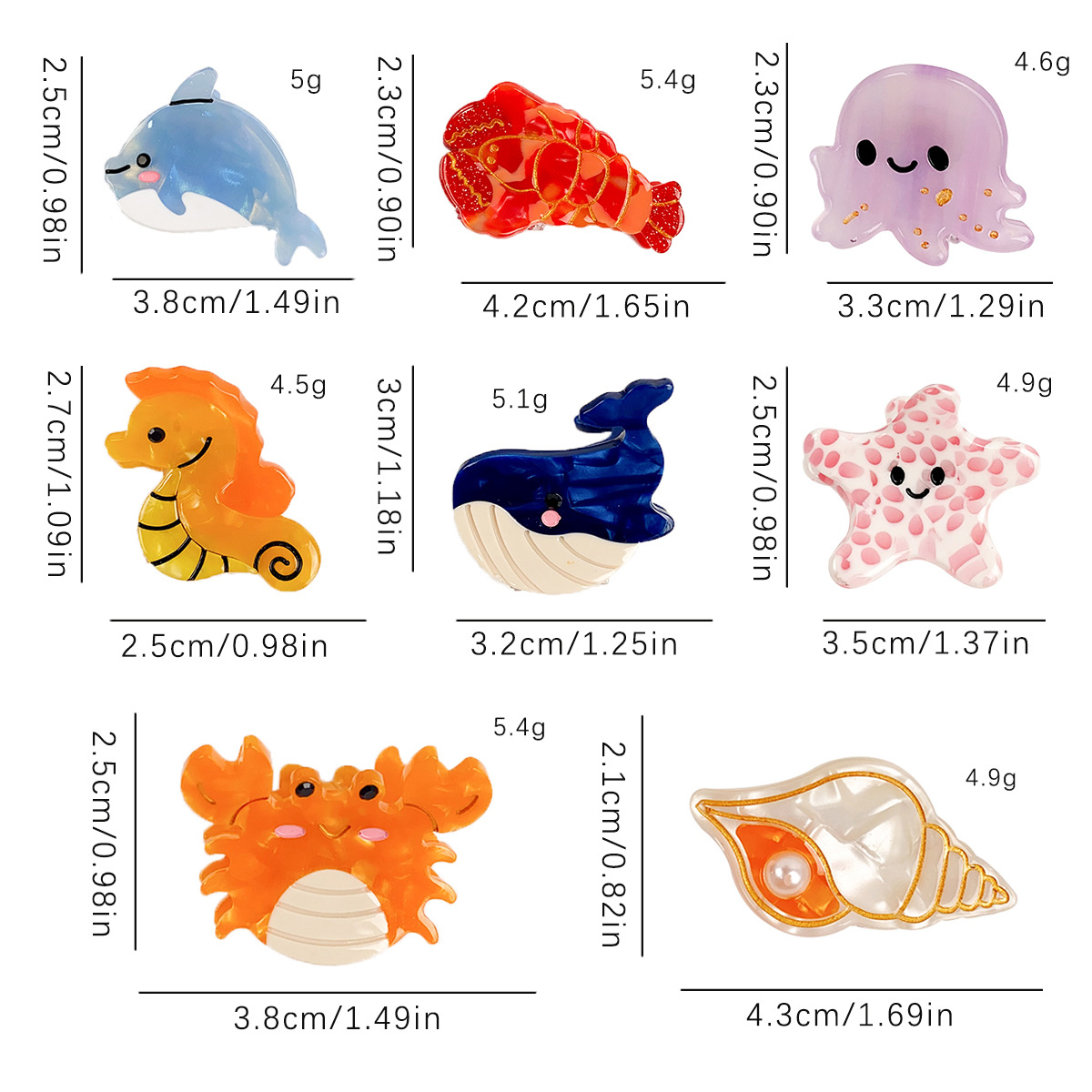 Ocean Style Claw Clip ??Cute Dolphin Shell_CWAHA1482