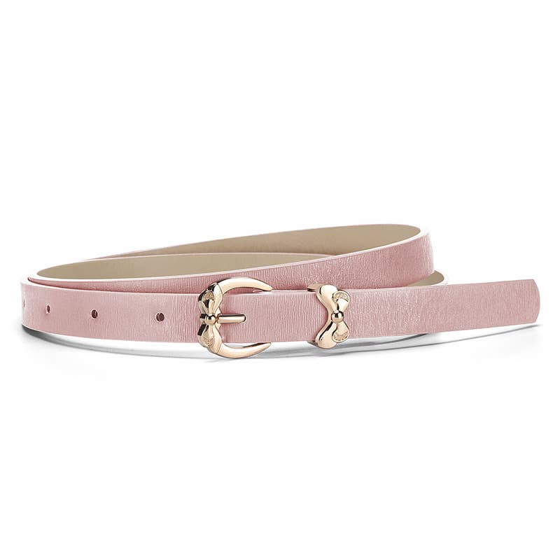 Butterfly pin buckle imitation leather belt