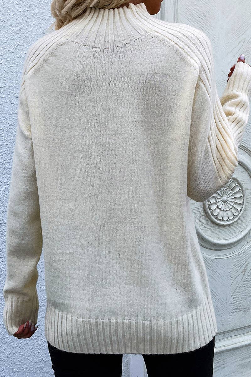 CWOSWL611  Turtle Neck Long Sleeve Pullover Sweater