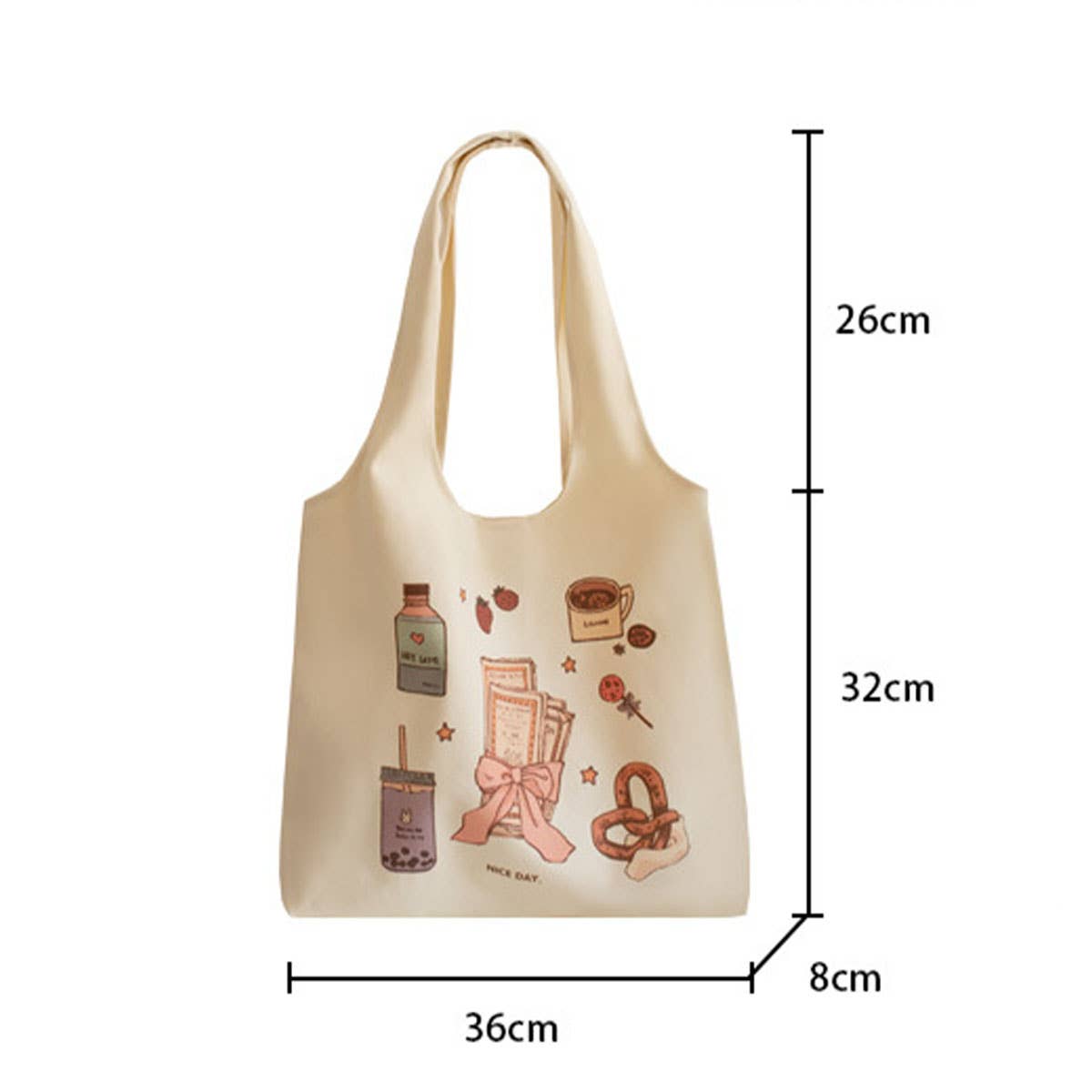 Literary Style Canvas Tote Bag for Women, Large_CWAB5654