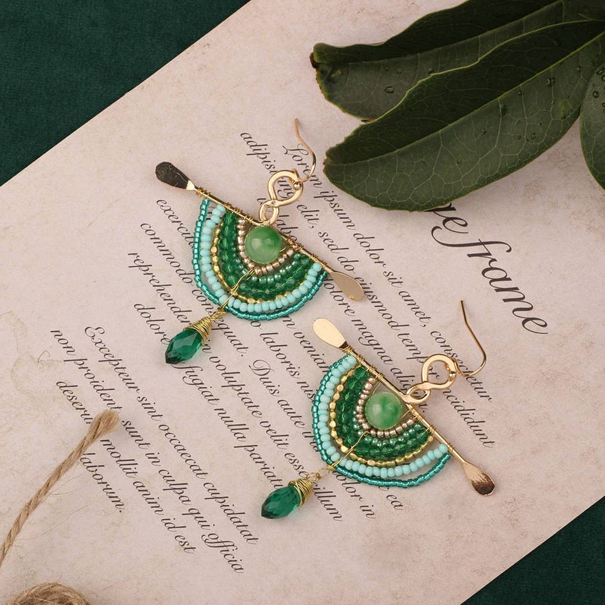 GEOMETRIC DESIGN VINTAGE BRAIDED ETHNIC EARRINGS