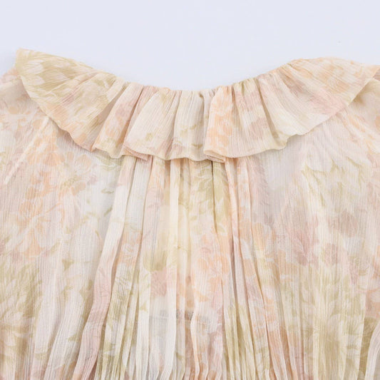 Women's Asym Hem Floral Shirt with Bow Detail