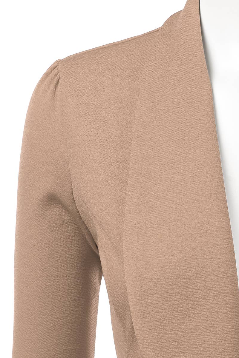 CWOBL089_Casual Work 3/4 Sleeve Open Front Blazer