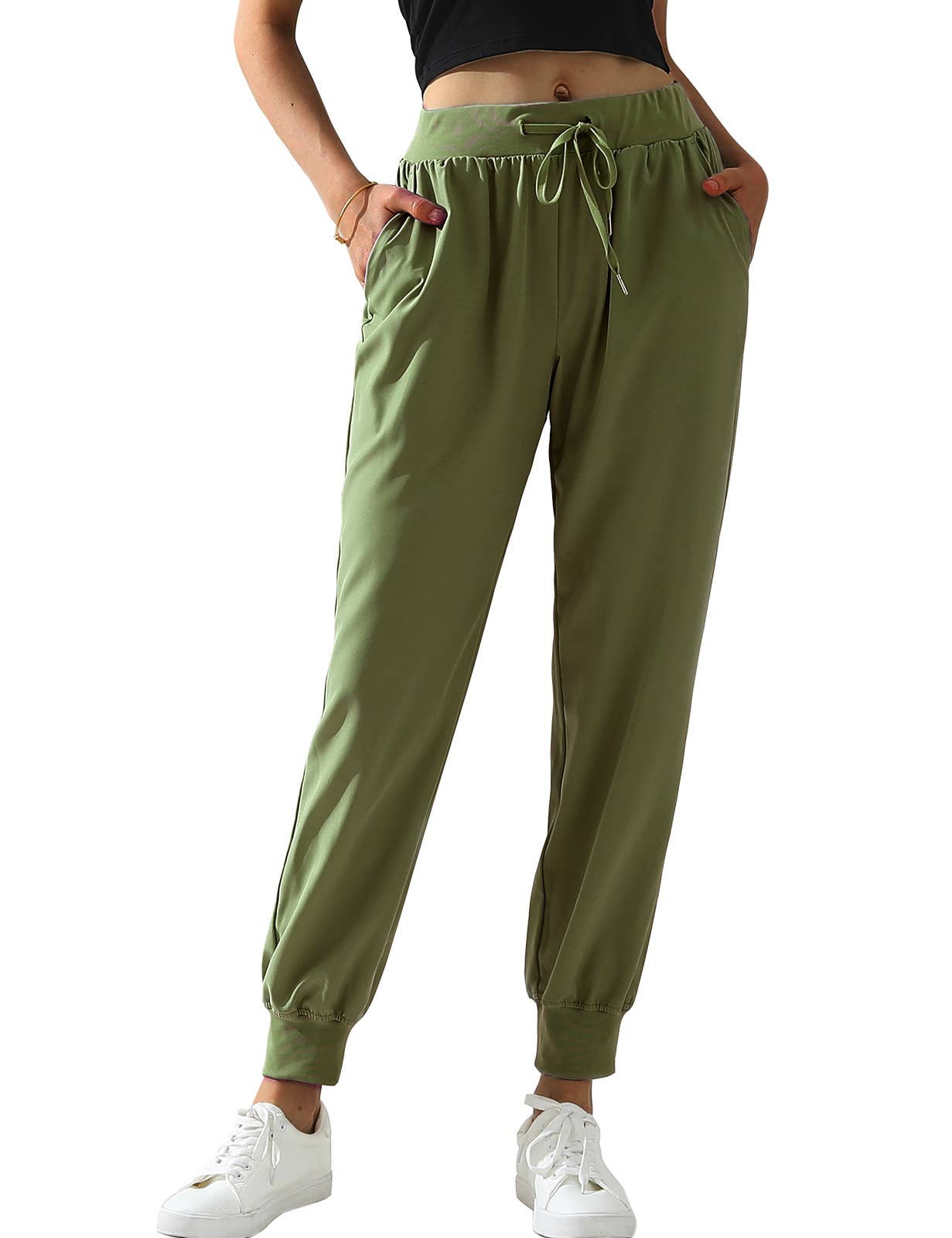 CWBLP423_Elastic Band Waist With Side Pocket Pants