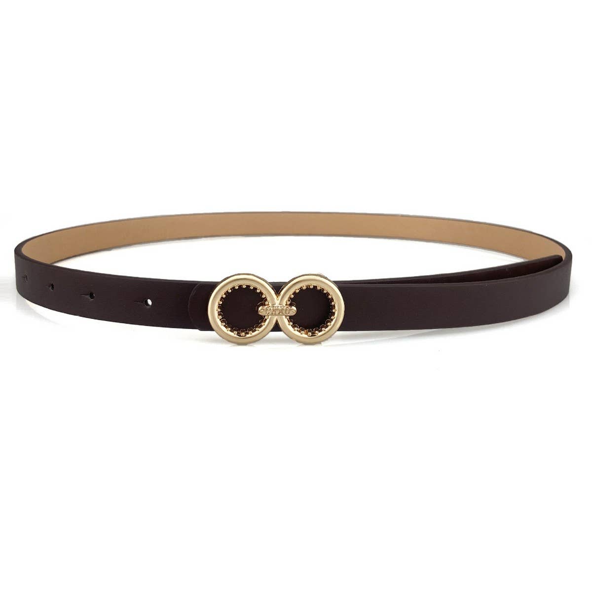 DOUBLE ROUND BUCKLE VERSATILE WOMEN'S THIN BELT_CWABE0693