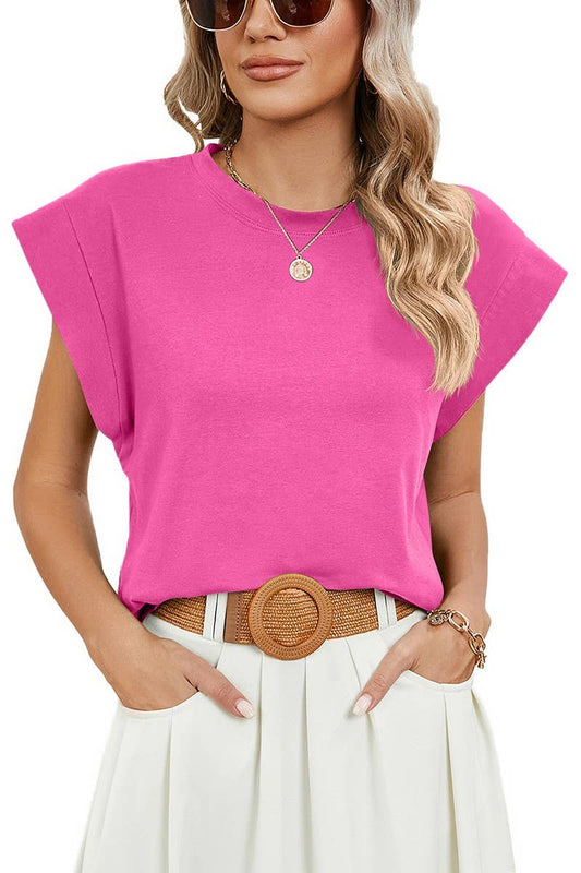 CWTBLS0864_ROUND NECK SOLID COLOR RAGLAN SLEEVE T-SHIRT