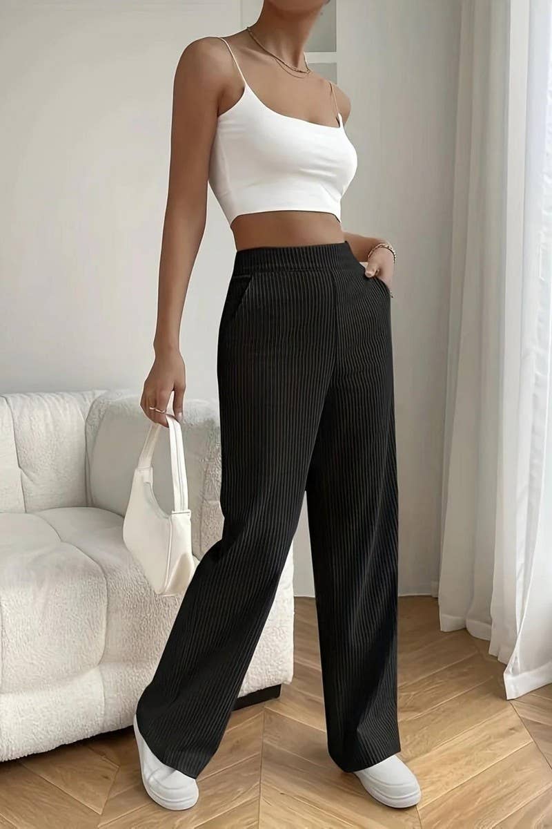 CWBLP1814_HIGH WAIST LOOSE DRAPE CASUAL STRAIGHT PANTS