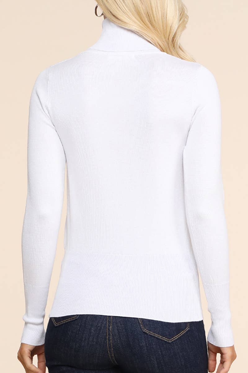 AWOSWL285_Stretch Turtle Neck Long Sleeve Pullover Sweater