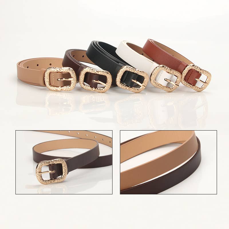 Carved metal buckle personalized fashionable belt