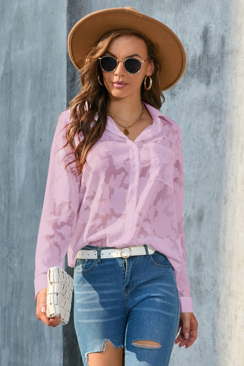 CWTSTL2123_SEXY CASUAL SEE-THROUGH LONG SLEEVE SHIRT TOP