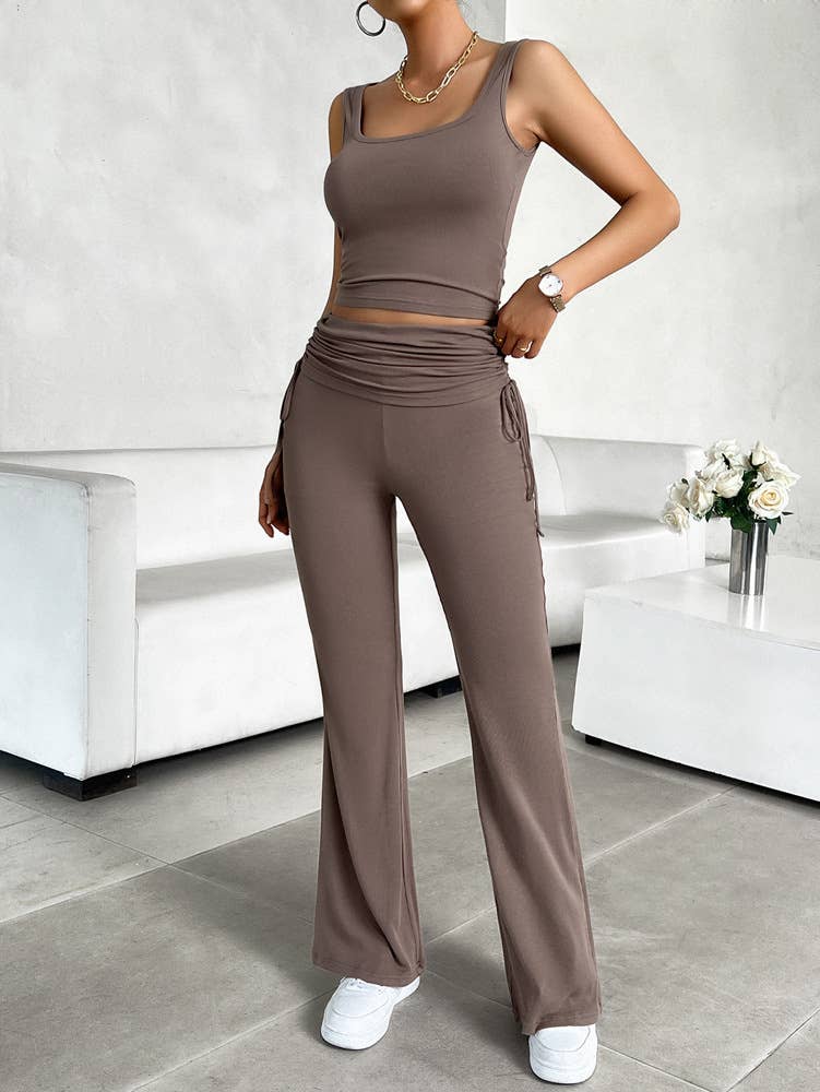 CASUAL SOLID COLOR SLIM-FIT VEST AND PANTS SUIT
