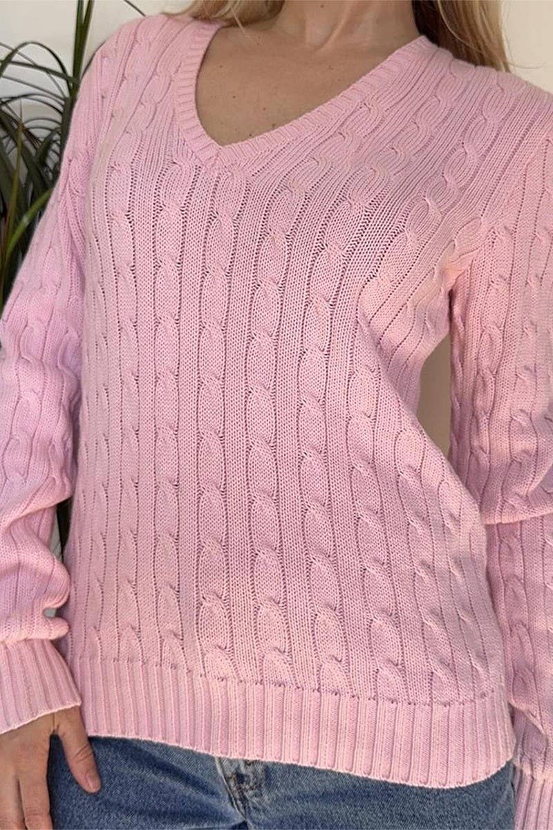 CWOSWL07534_CASUAL LONG-SLEEVED SOLID COLOR KNITTED TOP