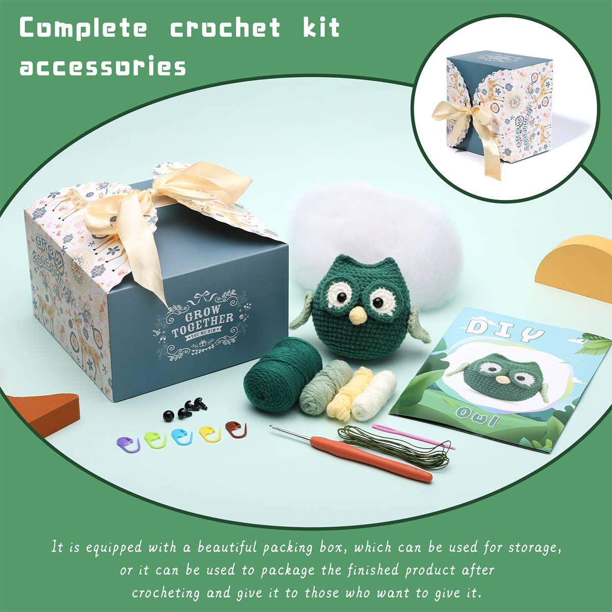 HAND KNITTED DOLL OWL CROCHET SET