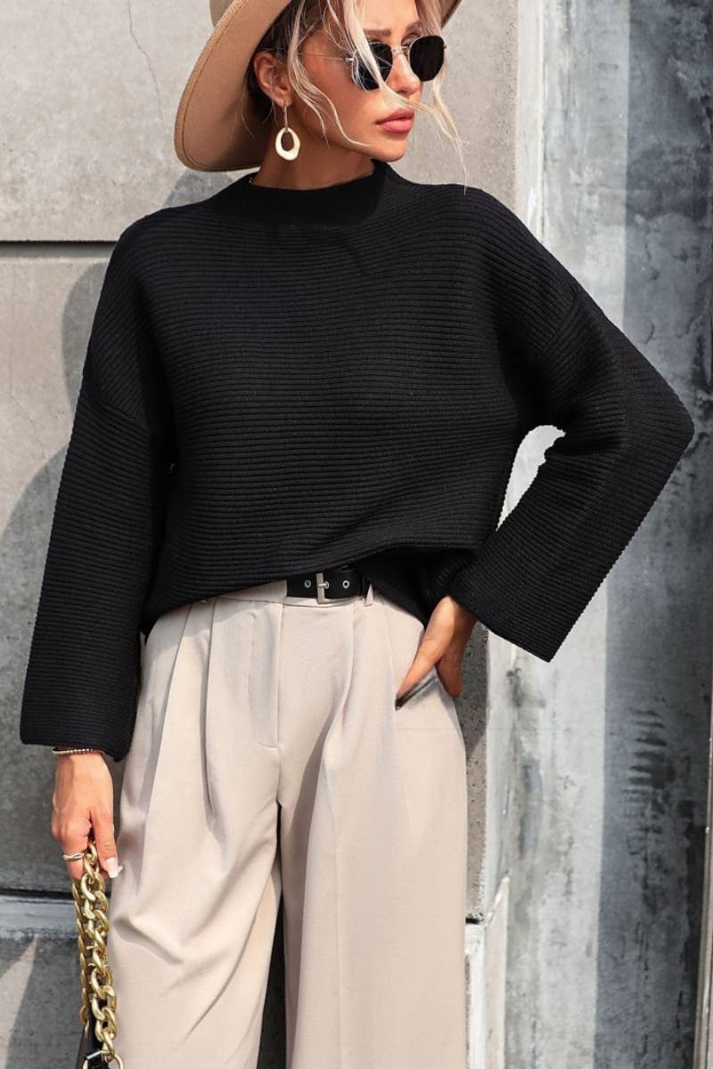 CWTSTL431_Oversized Long Sleeve Crew Neck Pullover Sweater