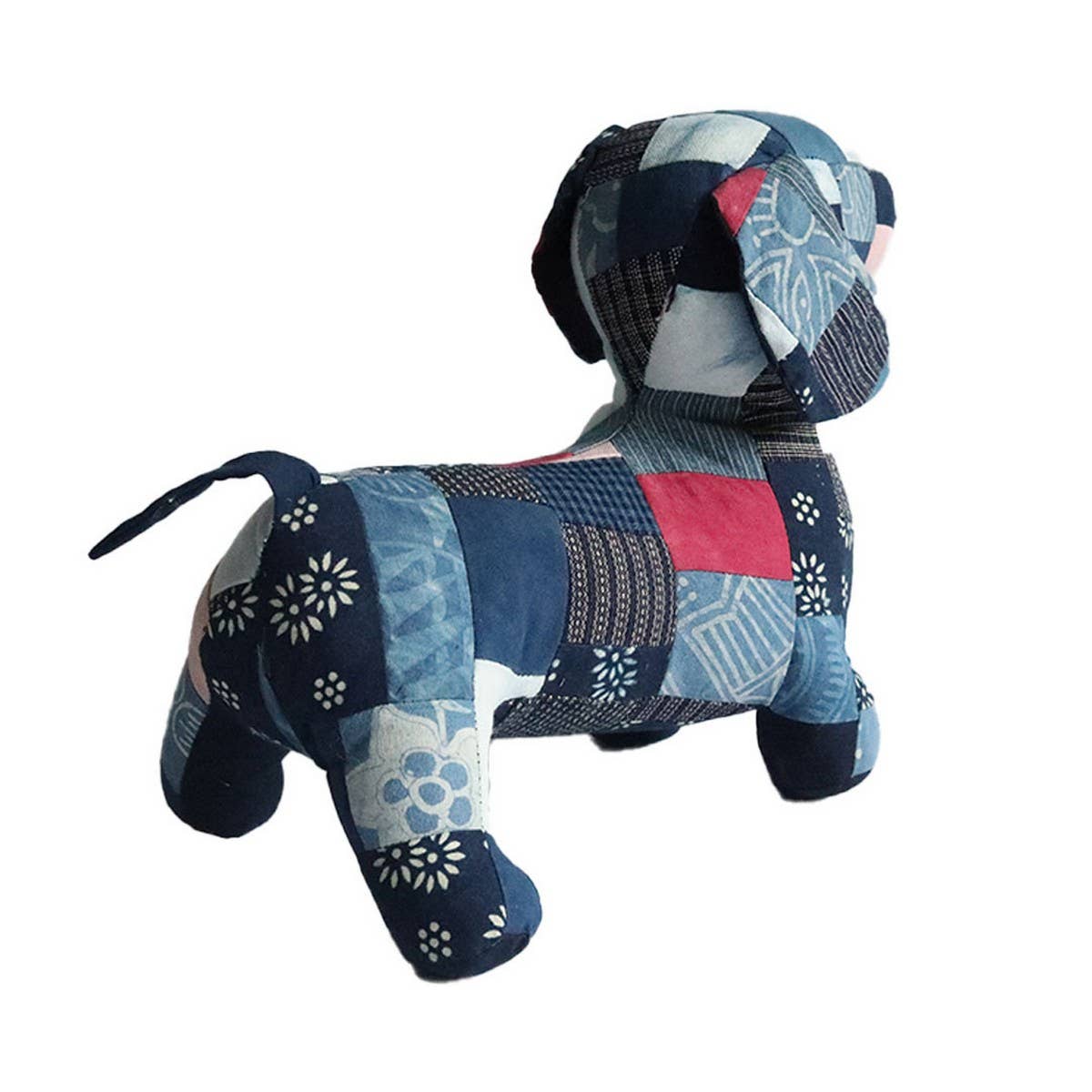 Handcrafted Indigo Patchwork Fabric Animal Doll