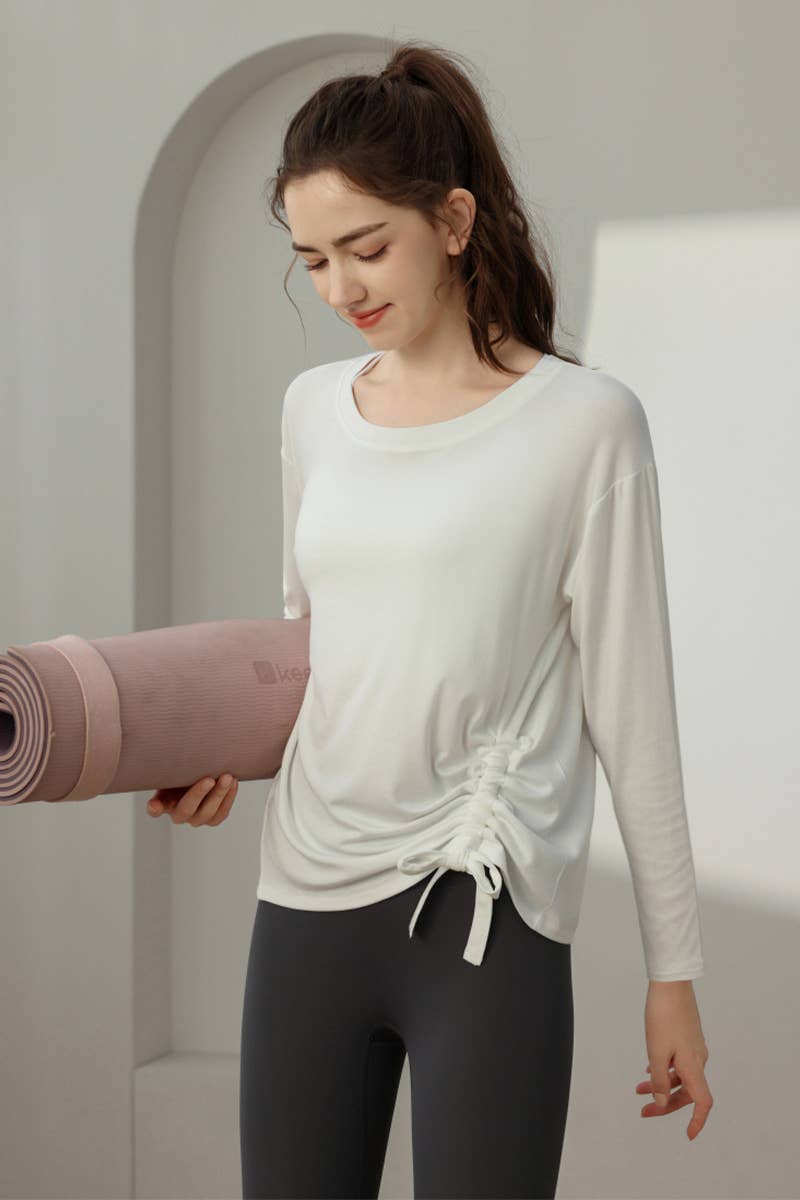 CWTBLL3556_SPORTS LOOSE SLIM DRAWSTRING YOGA CLOTHES