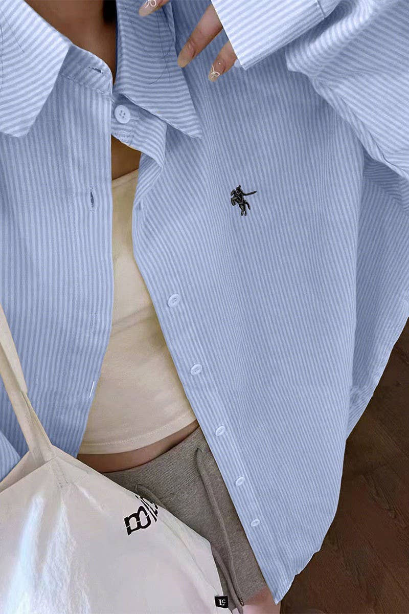 CWTSTL01002_RESORT CHIC STRIPED LONG SLEEVE SHIRT