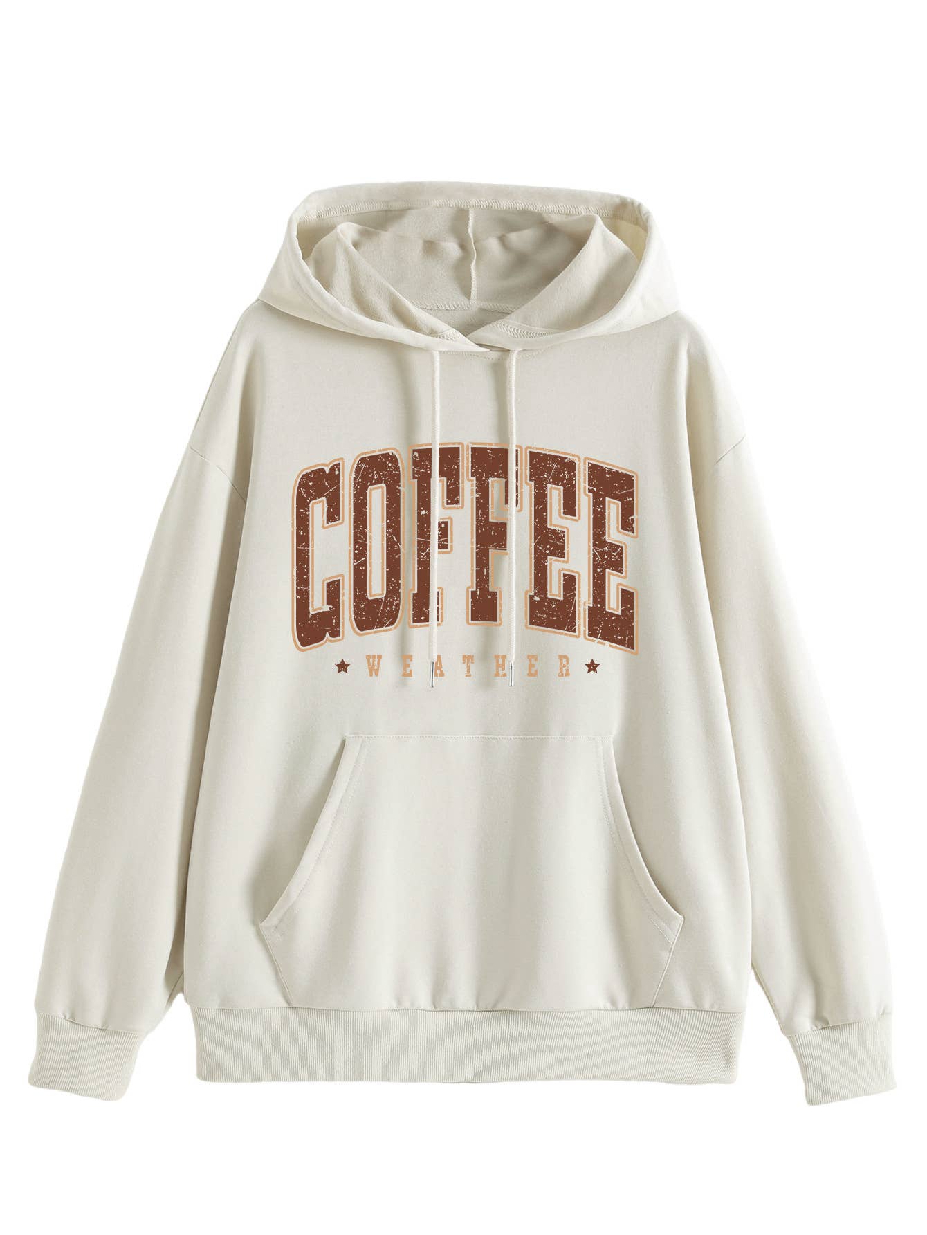 Coffee weather star print hooded sweatshirt