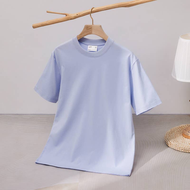 CWTTS0922_SOLID COLOR LOOSE CASUAL ROUND NECK T SHIRT