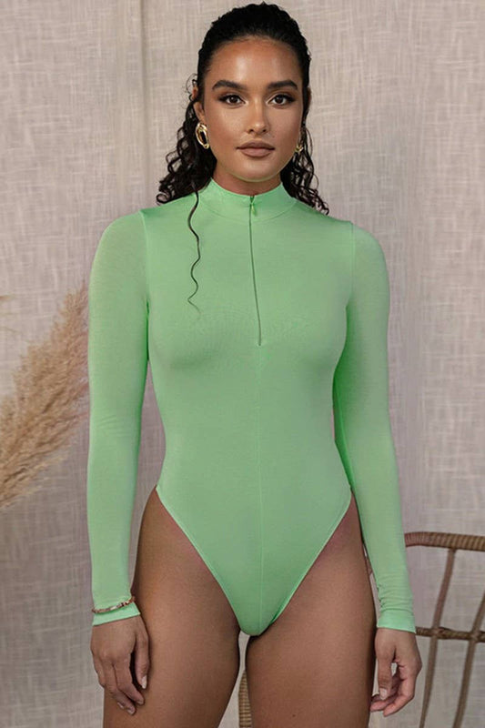 CWSJS0786_LONG SLEEVE FLEECE ZIP-UP BODYSUIT