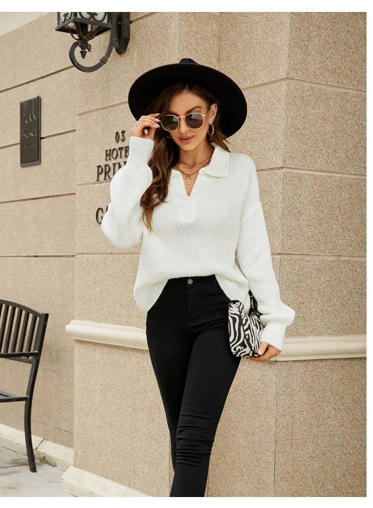 CASUAL LOOSE SLOUCHY PULLOVER BASE SWEATER