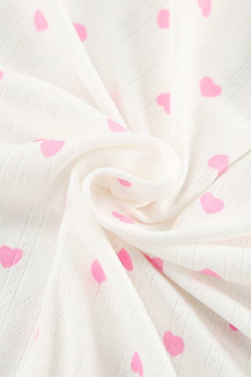 CWSPJ0220_KNITTED HEART PRINT PAJAMAS TWO-PIECE SET