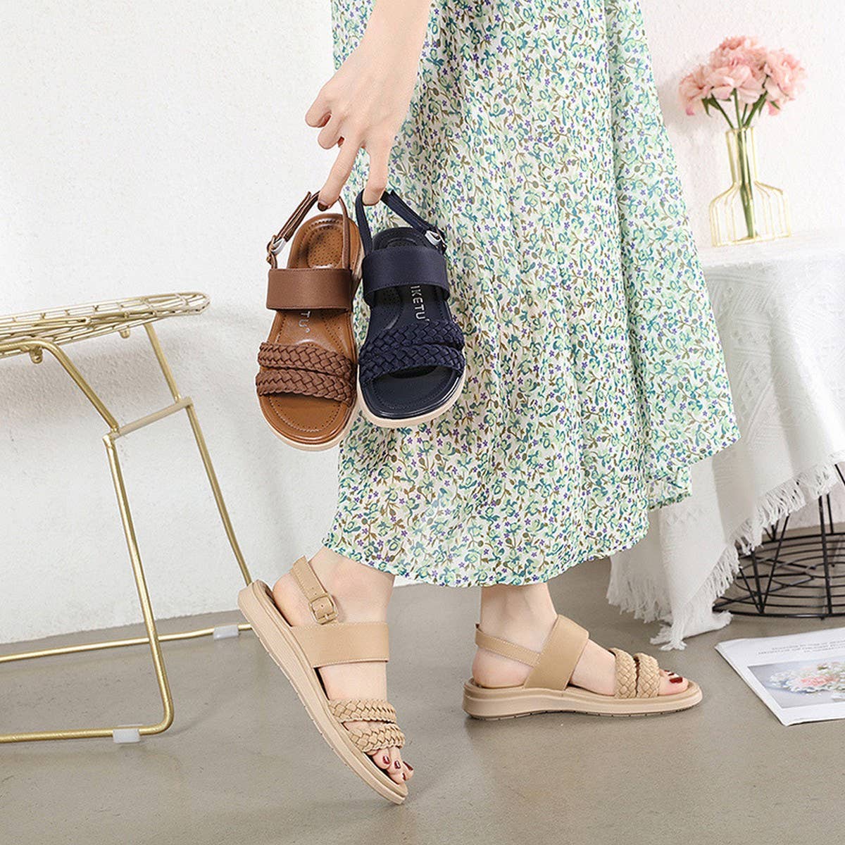 VINTAGE WOVEN COMFORTABLE LIGHTWEIGHT SANDALS