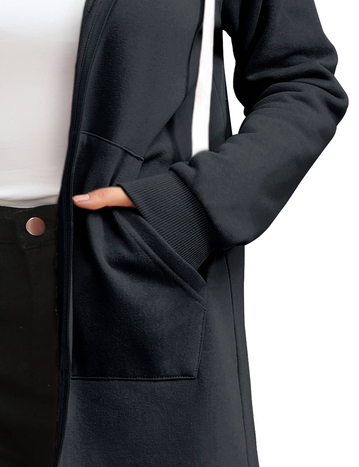 CWOHOL448_Lightweight Thin Zip-Up Hoodie Long Jacket