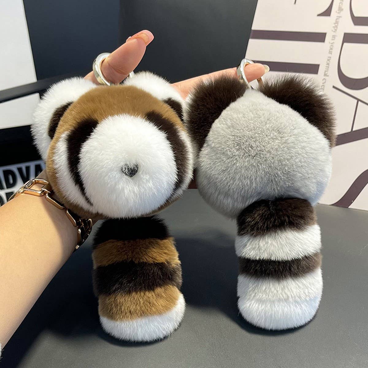 CUTE RACCOON CAR KEYCHAIN BAG PENDANT DOLL