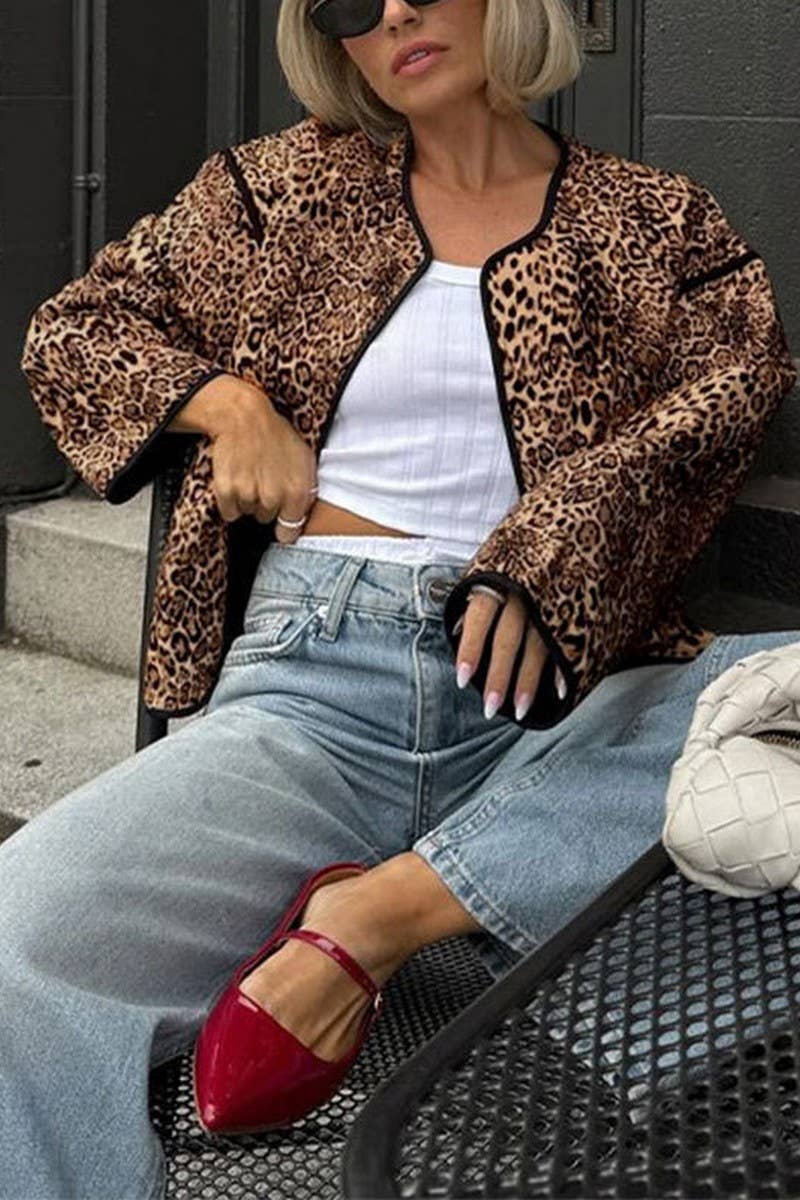 CWOCO1164_NEW AUTUMN HOT GIRL ROUND NECK SHORT COAT