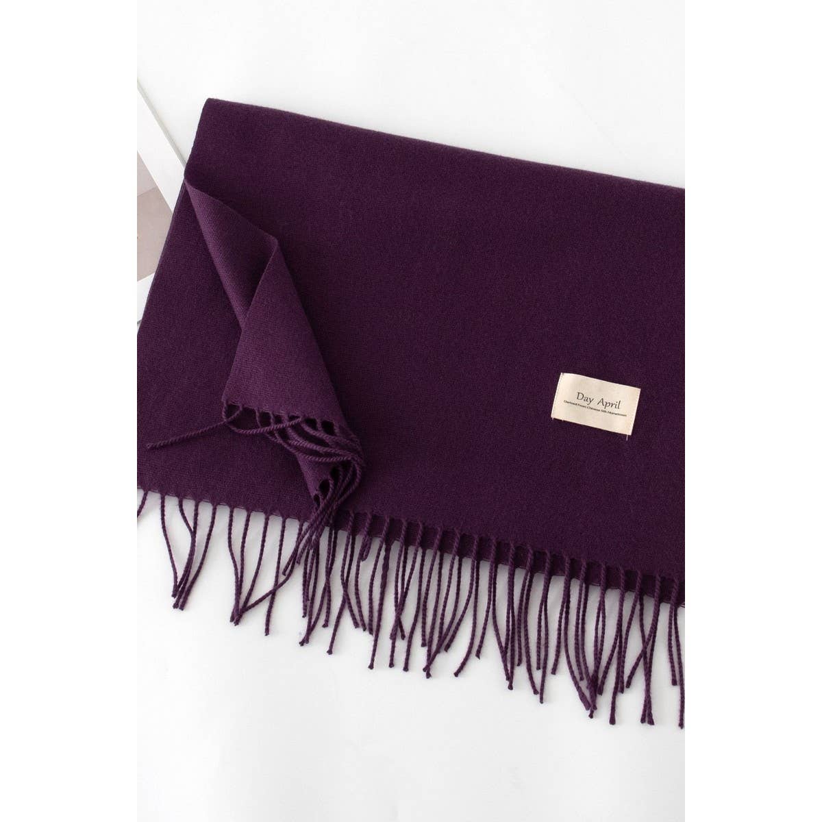 CWASC1482_SOLID COLOR MEDIUM-LENGTH WARM SCARF SHAWL NECK