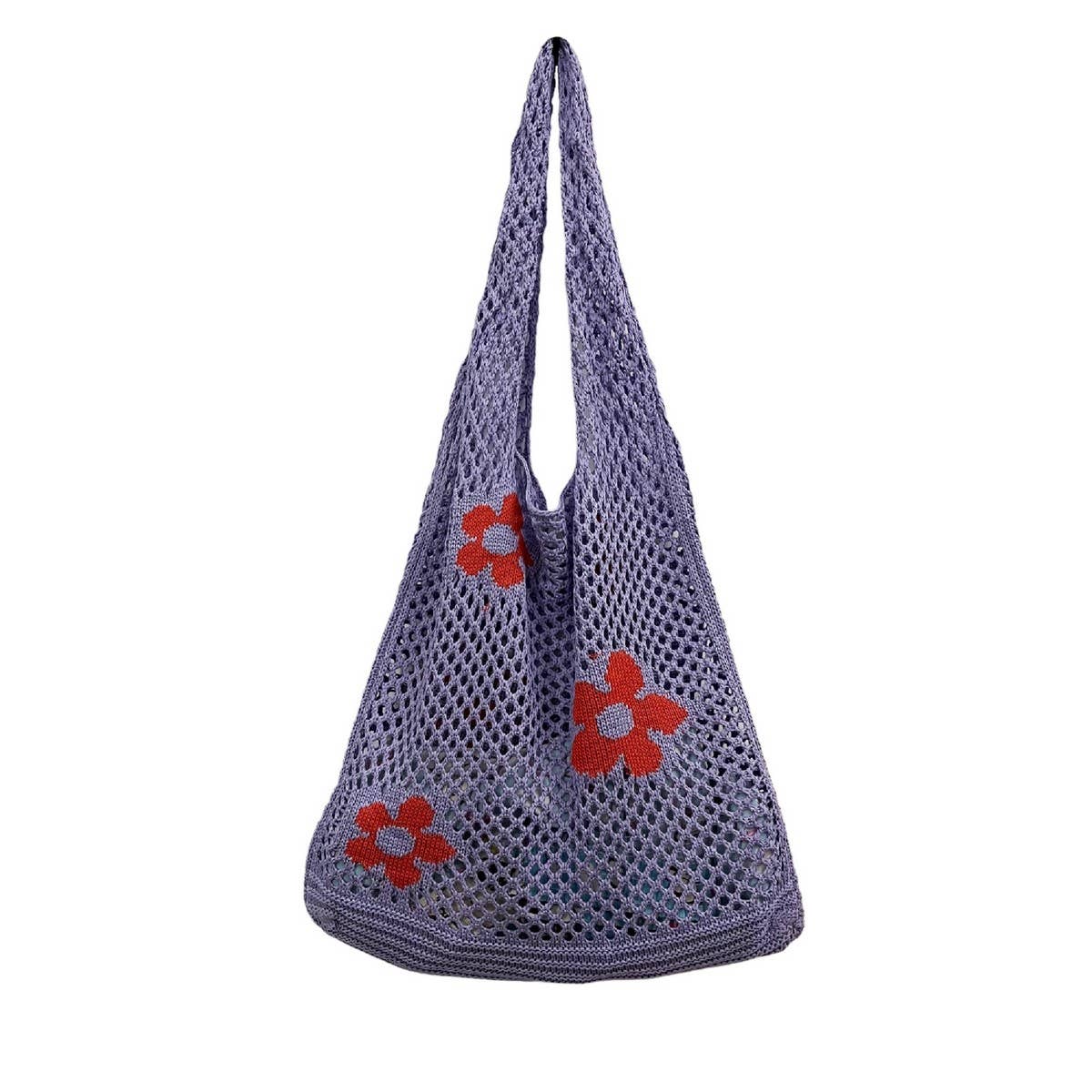 CWAB5060_FLOWER KNITTED MESH HOLLOW SHOULDER BAG