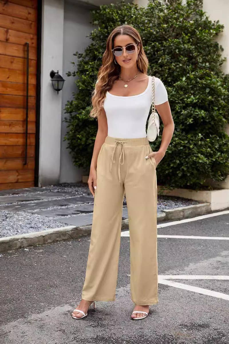 CWBLP1803_ELEGANT BREATHABLE HIGH WAIST WIDE LEG PANTS