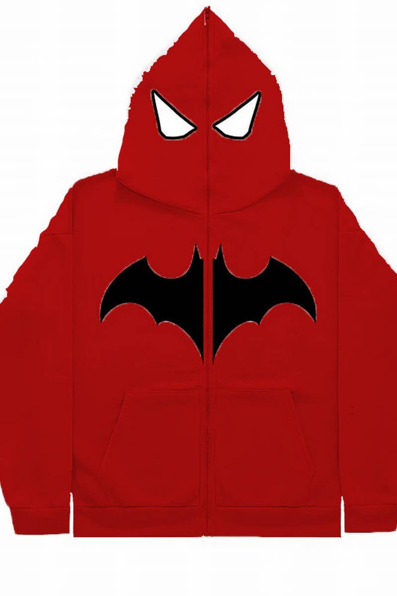 CWOCO1186_HALLOWEEN BATMAN FULL ZIP HOODED SWEATSHIRT
