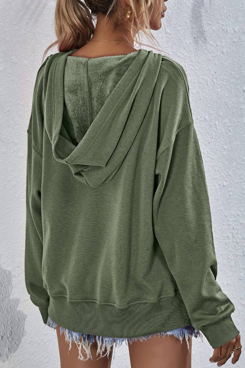 CWTBLL2619_WINTER CASUAL FLEECE LONG-SLEEVED HOODIE