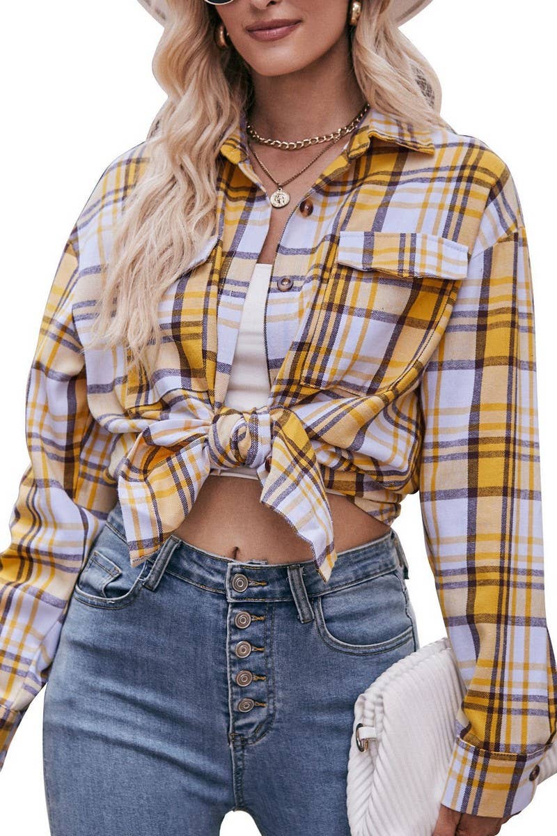 CWTSTL1691_OVERSIZE LOOSE LONG SLEEVE PLAID SHIRT
