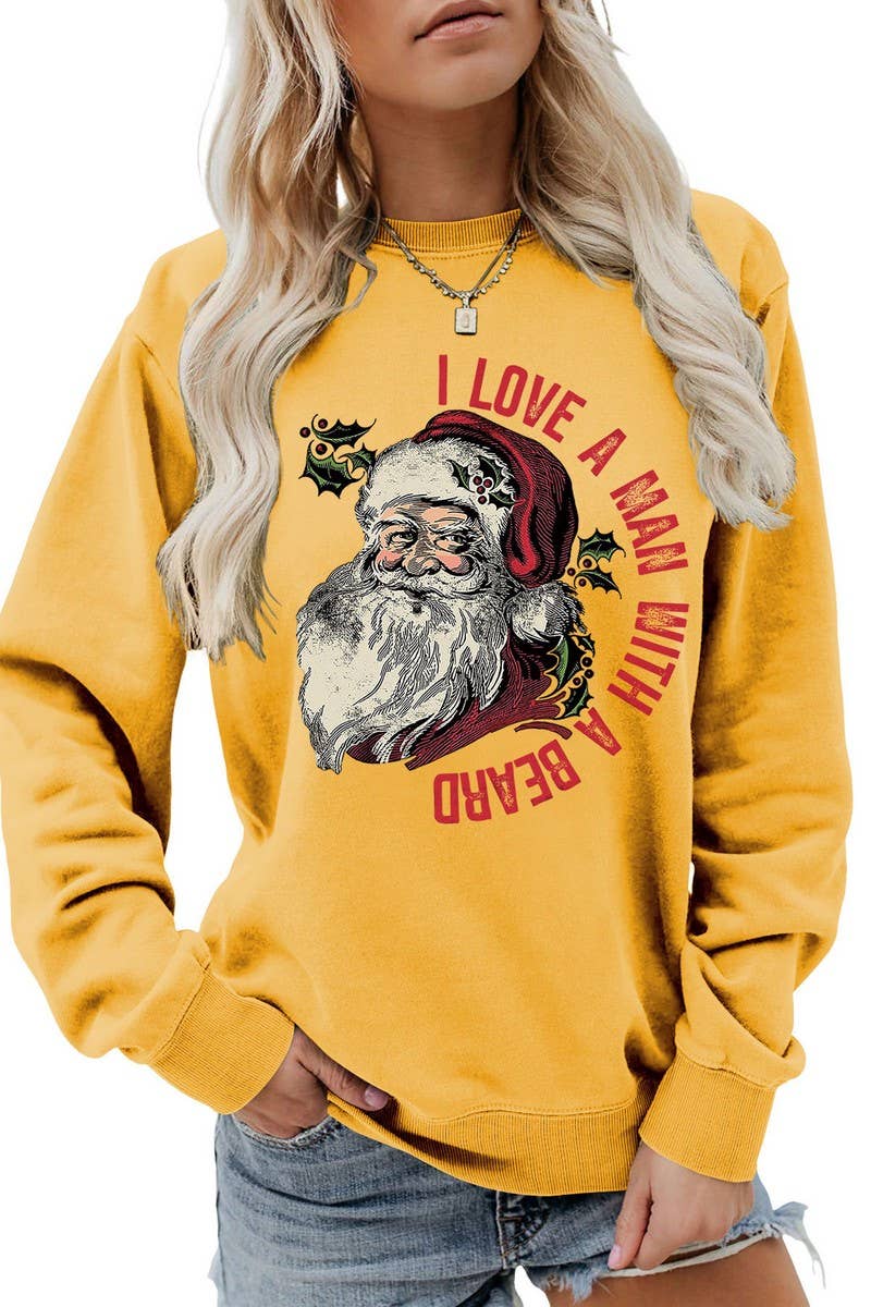 CWTBLL01329_SANTA LETTER PRINT CHRISTMAS PULLOVER SWEATSHIRT