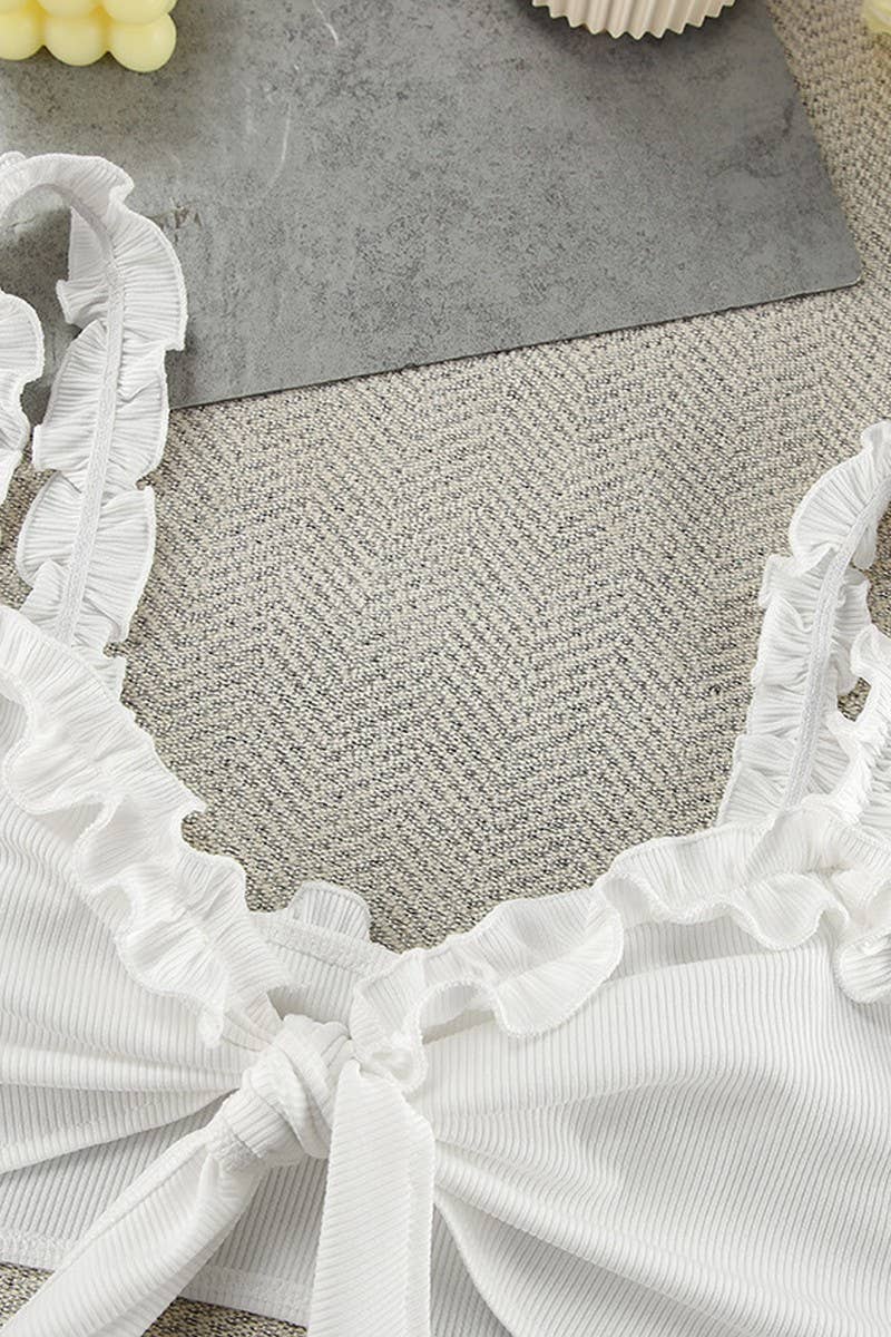 CWSPJ0355_KNITTED SOLID COLOR PAJAMAS THREE PIECE SET