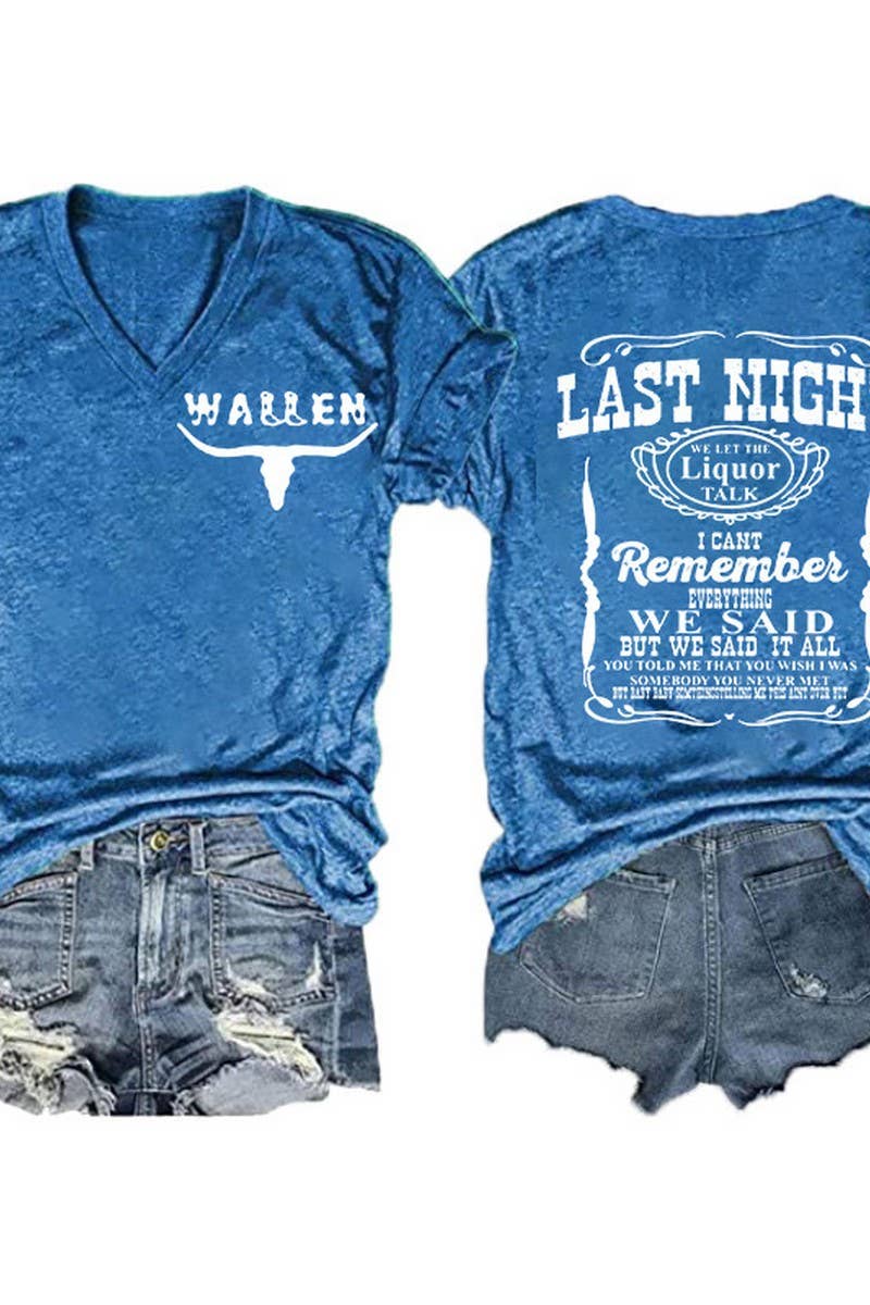 CWTTS1060_DOUBLE SIDED PRINTED V NECK SHORT SLEEVED T SHIRT