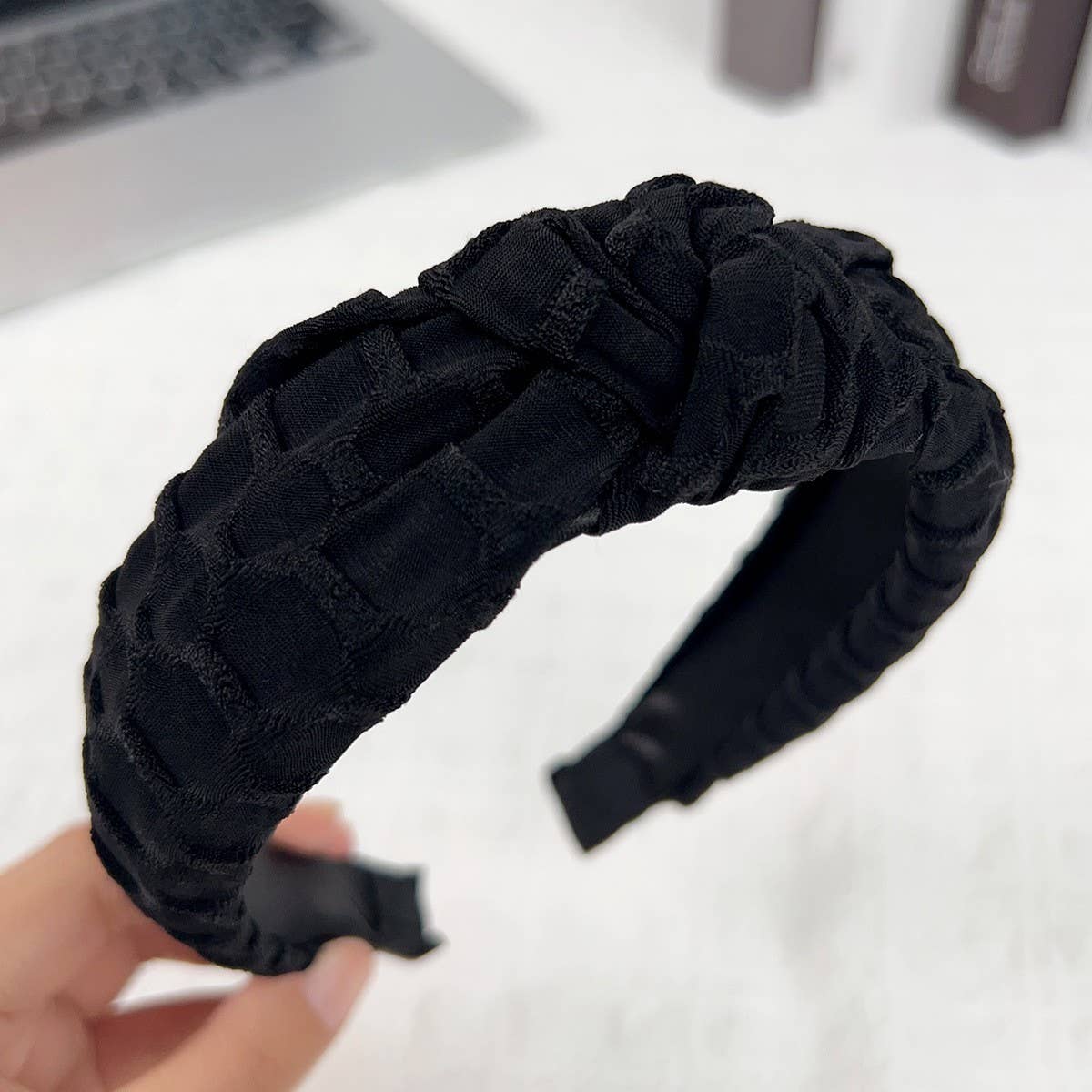SOLID COLOR CROSS KNOT WIDE BRIM HEADBAND_CWAHA2083