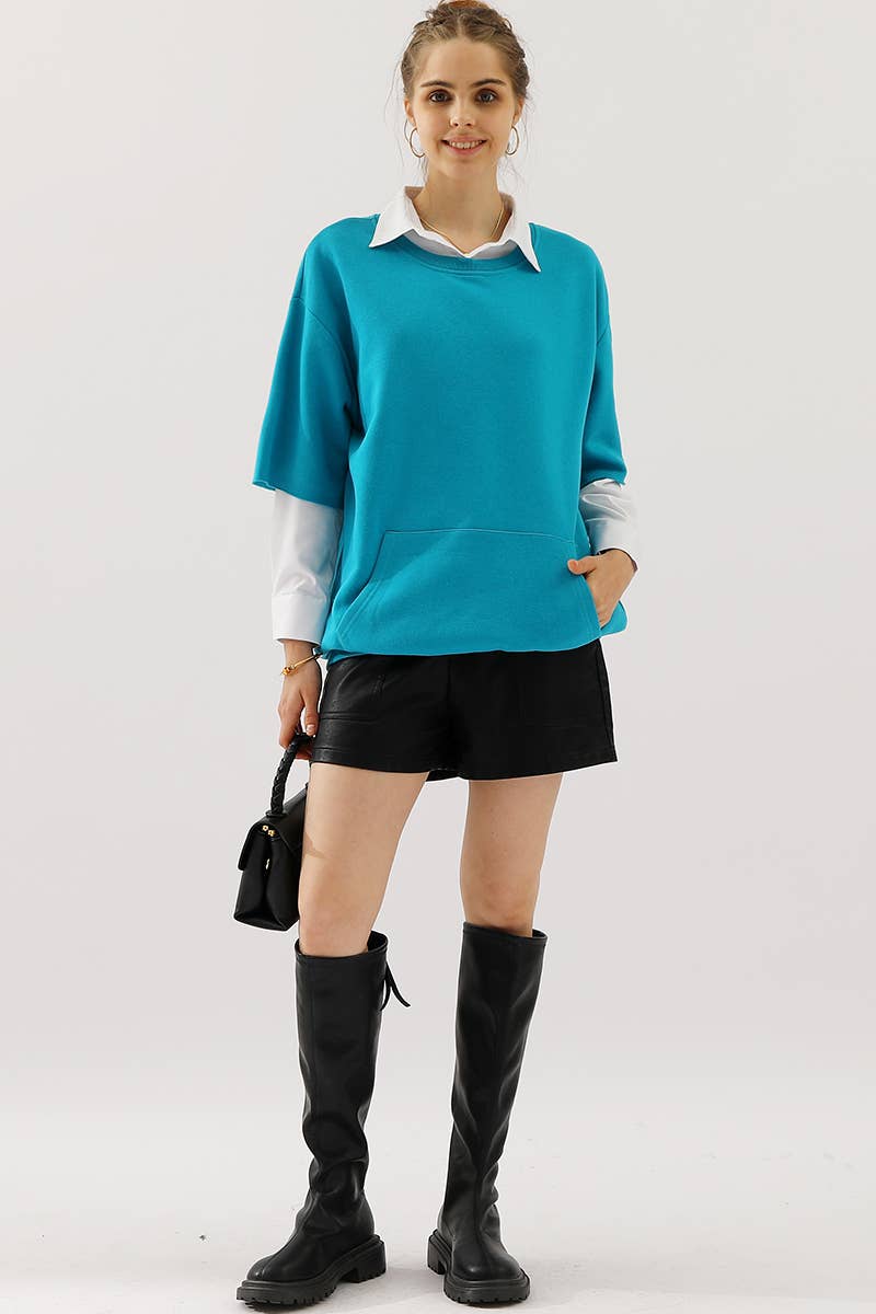 CWTTS560-P_PLUS SIZE OVERSIZED SWEATSHIRT WITH POCKET