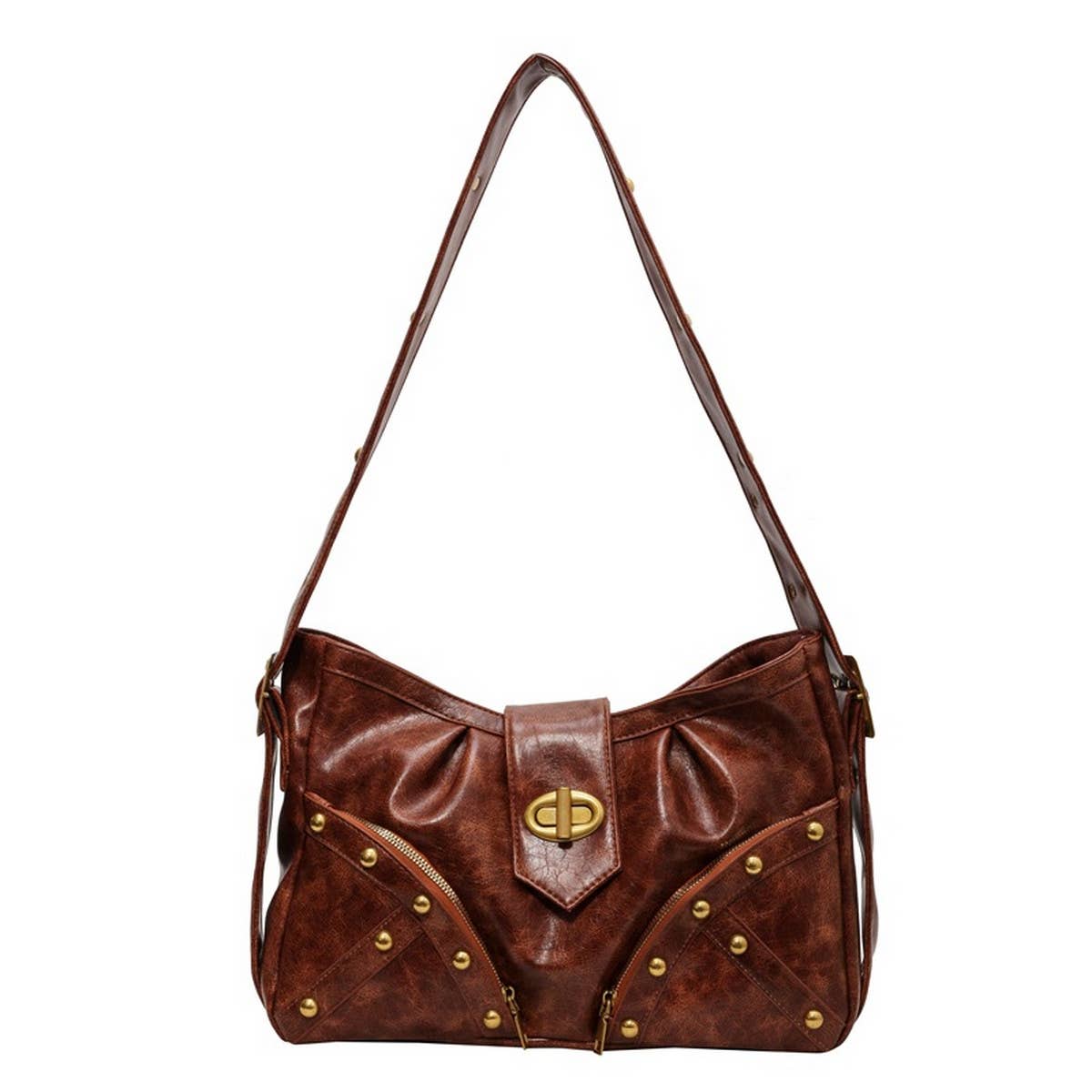 RETRO RIVET LARGE CAPACITY SHOULDER BAG_CWAB1580