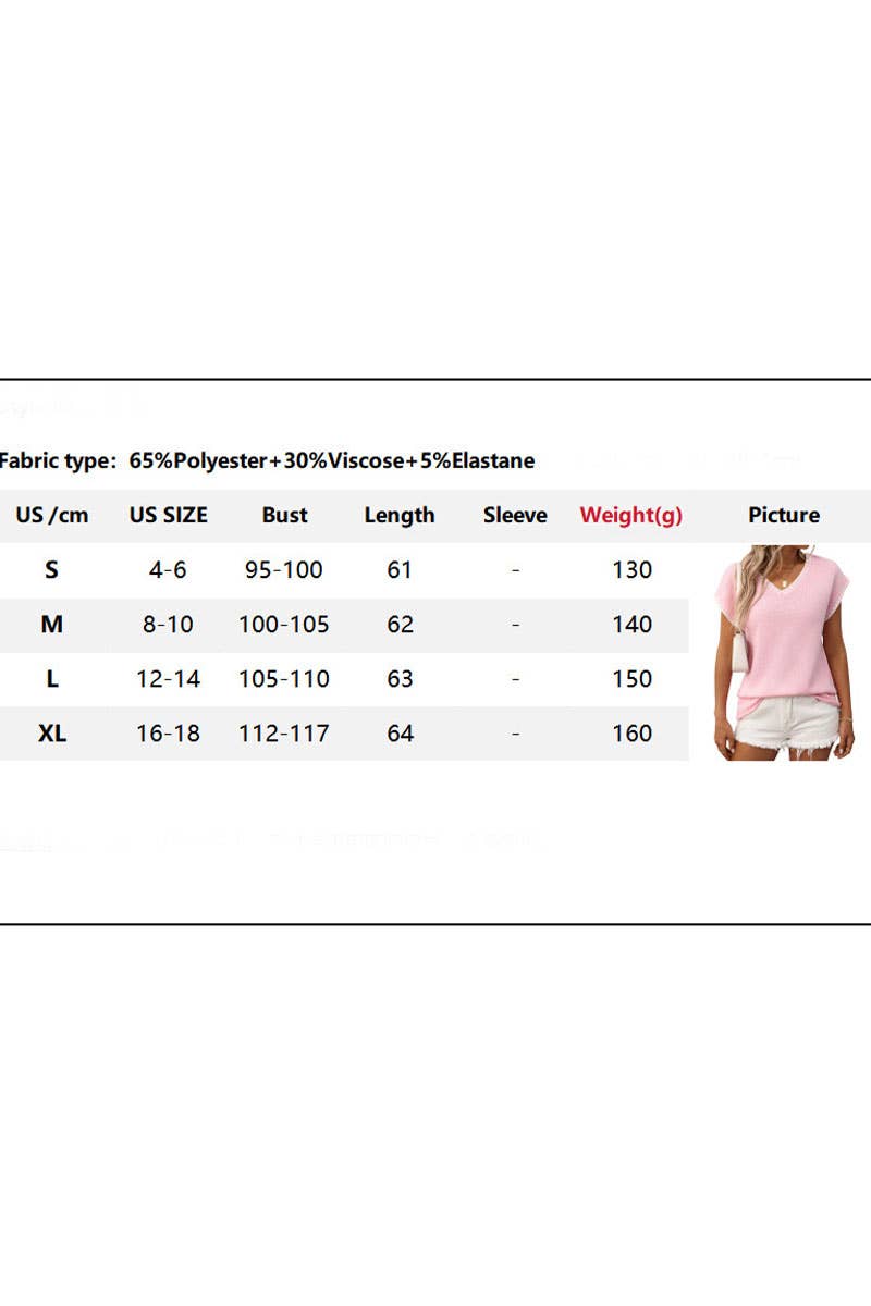 CWTBLS1818_THIN V-NECK SLEEVELESS KNITTED PULLOVER TOP